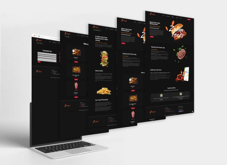 Zalim foods website mock-up